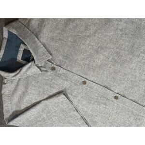 Prana Men's Short Sleeve Button-Up Hemp Blend Shirt Blue Grey - Size XXL